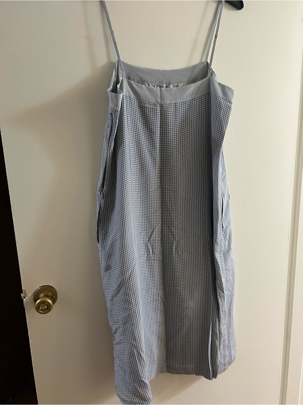Calvin Klein Light Blue Gingham Maxi Dress